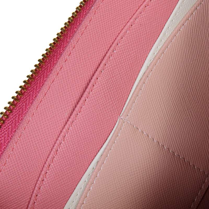 Knockoff Prada Real Leather Wallet 1136 rose red